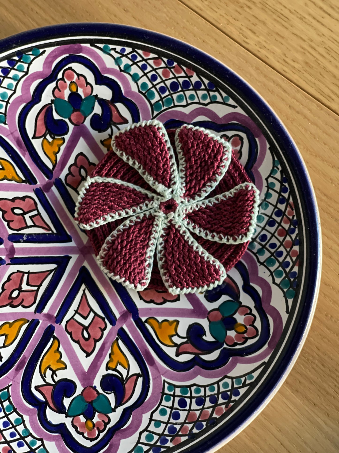 Hand-Embroidered Saucer